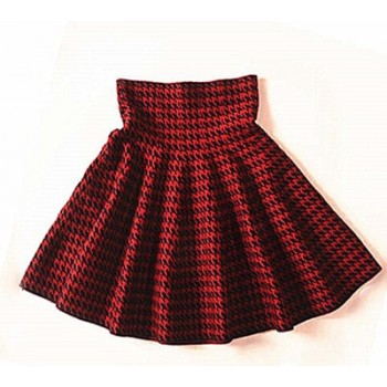 Skirt Knitting Woolen Midi Skirt Ladies High Waist  Pleated Elastic Flared Red Black Green Blue Gray